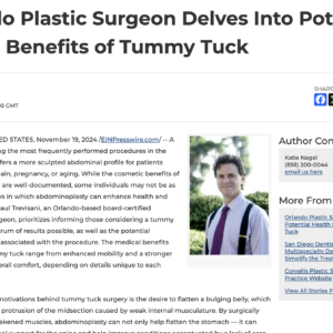 Dr. Jon Paul Trevisani Lists Potential Health Benefits of Abdominoplasty